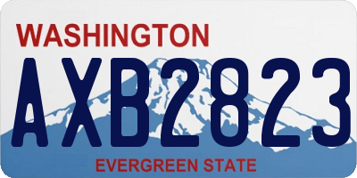WA license plate AXB2823