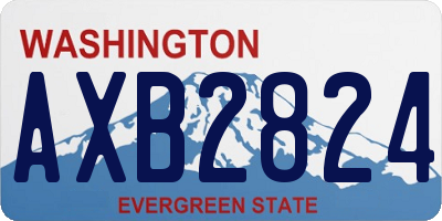 WA license plate AXB2824