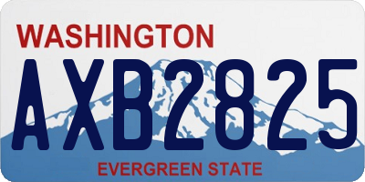WA license plate AXB2825