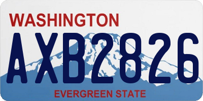 WA license plate AXB2826