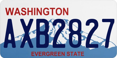 WA license plate AXB2827
