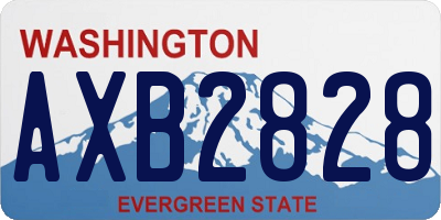 WA license plate AXB2828