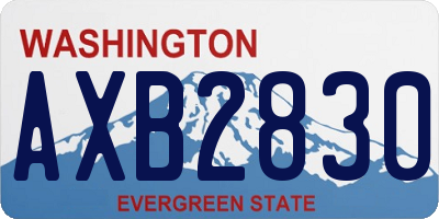 WA license plate AXB2830