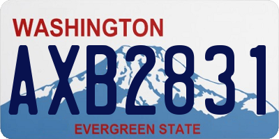 WA license plate AXB2831