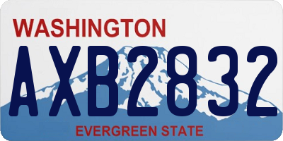 WA license plate AXB2832