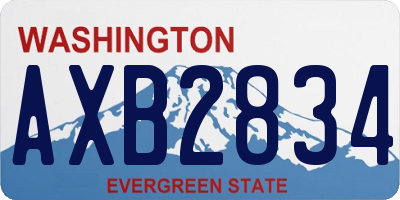 WA license plate AXB2834