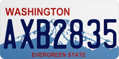 WA license plate AXB2835