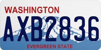 WA license plate AXB2836