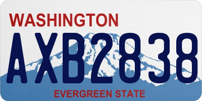 WA license plate AXB2838