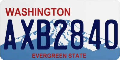 WA license plate AXB2840