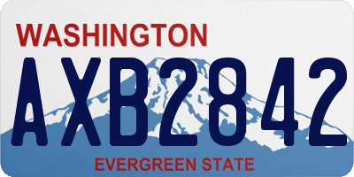 WA license plate AXB2842