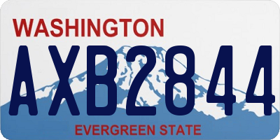 WA license plate AXB2844