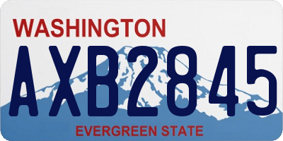 WA license plate AXB2845