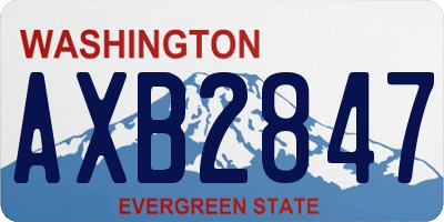 WA license plate AXB2847