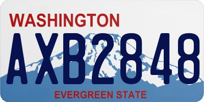 WA license plate AXB2848