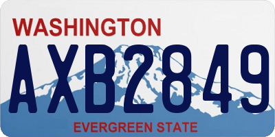 WA license plate AXB2849