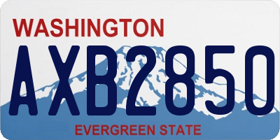 WA license plate AXB2850