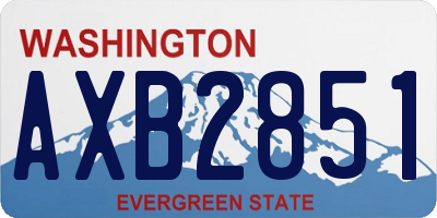 WA license plate AXB2851