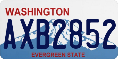 WA license plate AXB2852