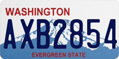 WA license plate AXB2854