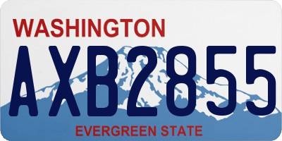 WA license plate AXB2855