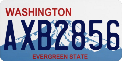 WA license plate AXB2856
