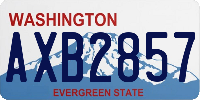 WA license plate AXB2857