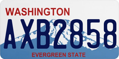 WA license plate AXB2858