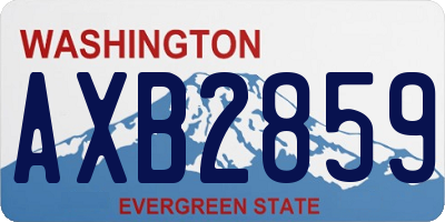 WA license plate AXB2859