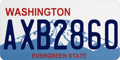 WA license plate AXB2860