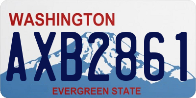 WA license plate AXB2861