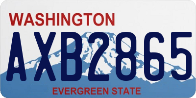 WA license plate AXB2865
