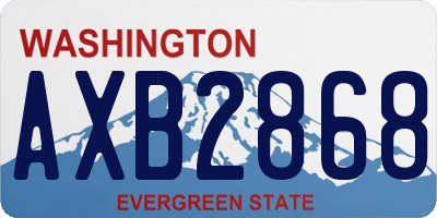 WA license plate AXB2868