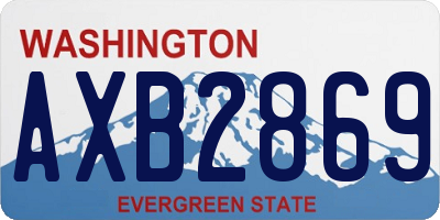 WA license plate AXB2869