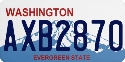 WA license plate AXB2870