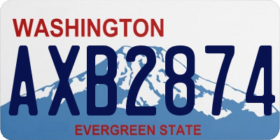 WA license plate AXB2874