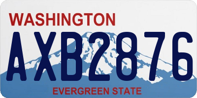 WA license plate AXB2876