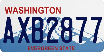 WA license plate AXB2877
