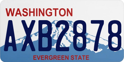 WA license plate AXB2878