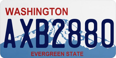 WA license plate AXB2880