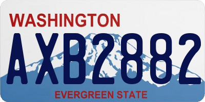 WA license plate AXB2882