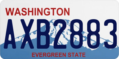 WA license plate AXB2883