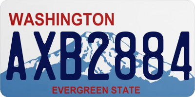 WA license plate AXB2884