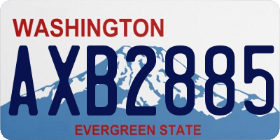 WA license plate AXB2885