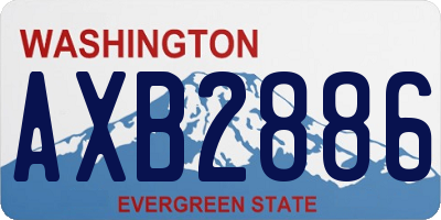 WA license plate AXB2886