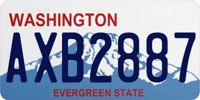 WA license plate AXB2887