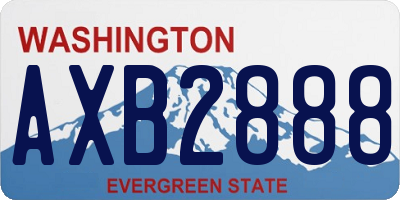WA license plate AXB2888