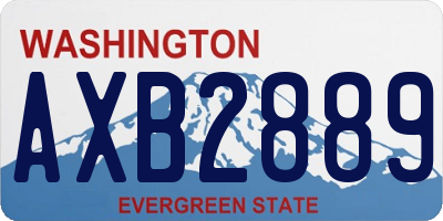 WA license plate AXB2889