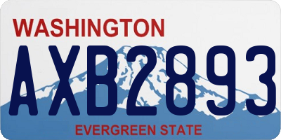 WA license plate AXB2893