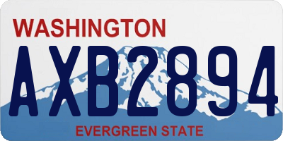 WA license plate AXB2894